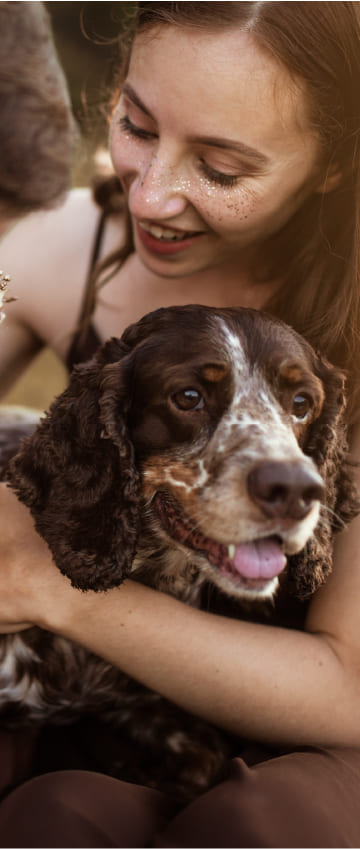 women and dog